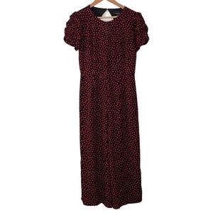 Adelyn‎ Rae Floral Wide Cropped Leg Jumpsuit Size Medium Short Sleeve